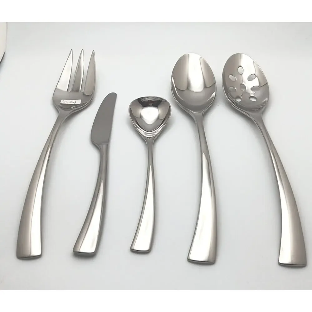 Dansk Umbra 5 Piece Server Hostess Set 18/10 Stainless Glossy Flatware China